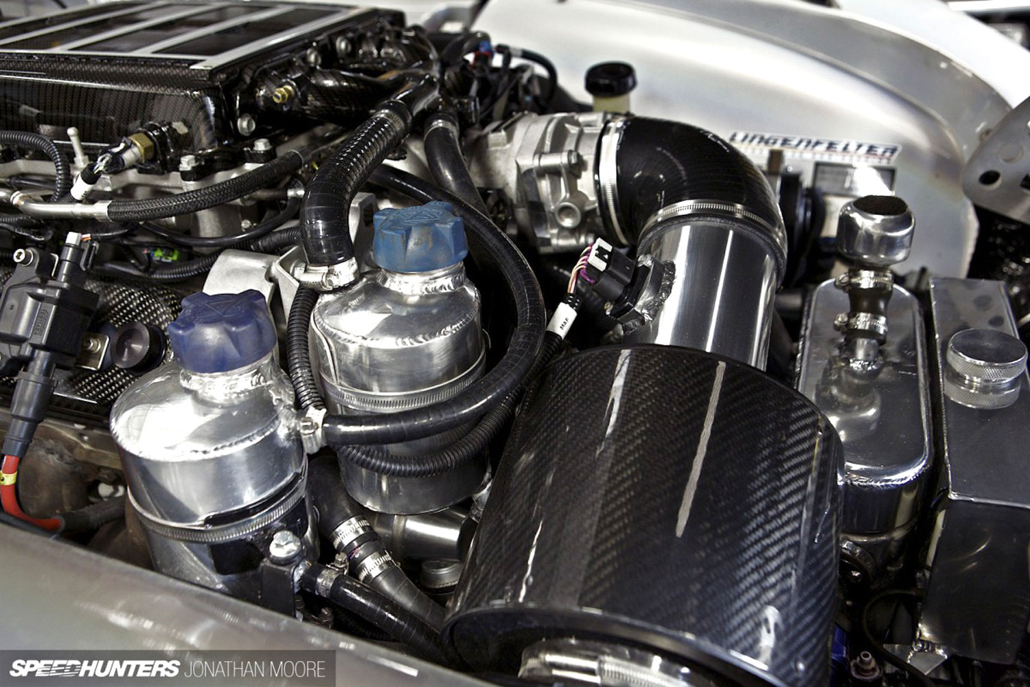 close up of V8 chevy ls engine conversion in TVR