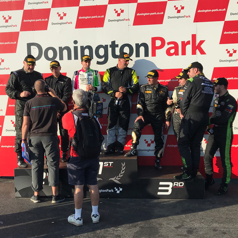 topcats team on winning podium at donington park