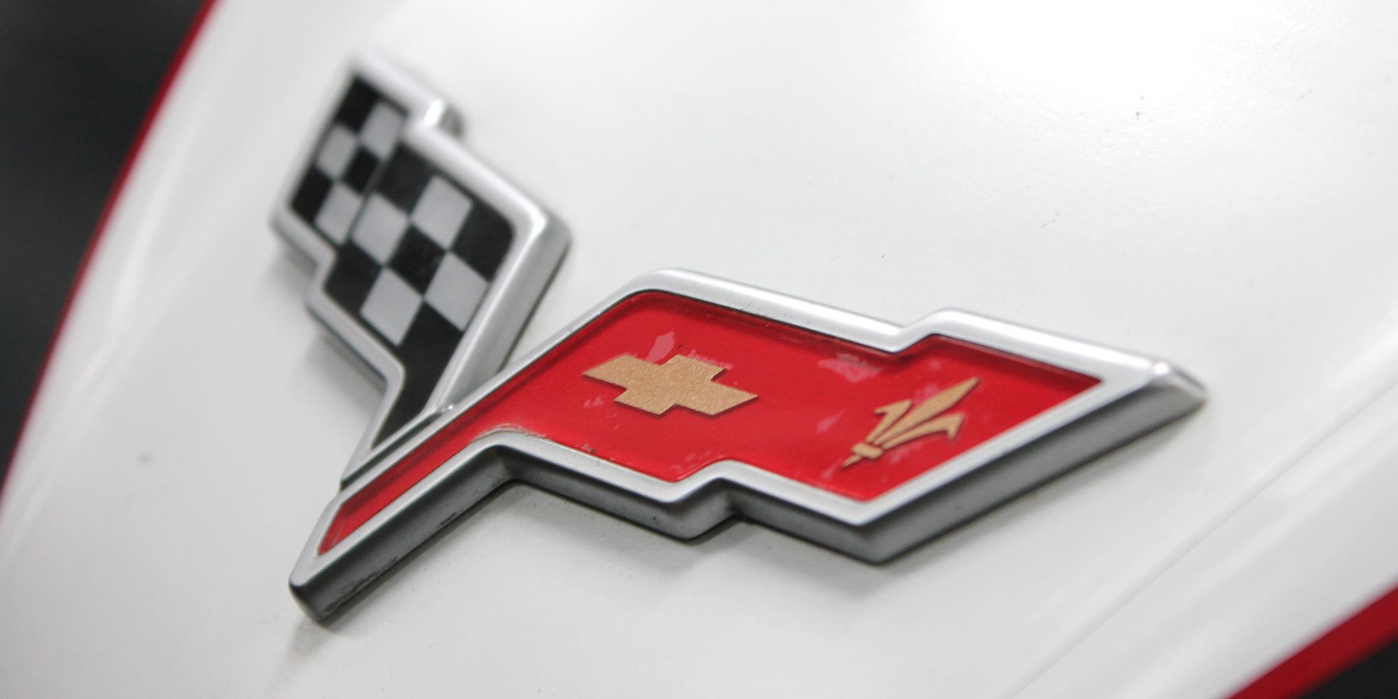 close up of chevrolet emblem