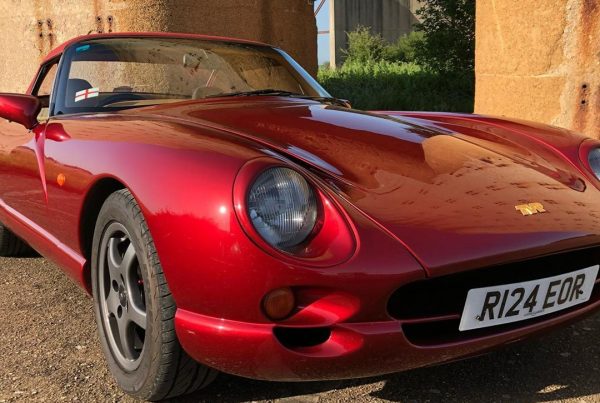 cherry red 1998 tvr chimaera at westcott business venture park